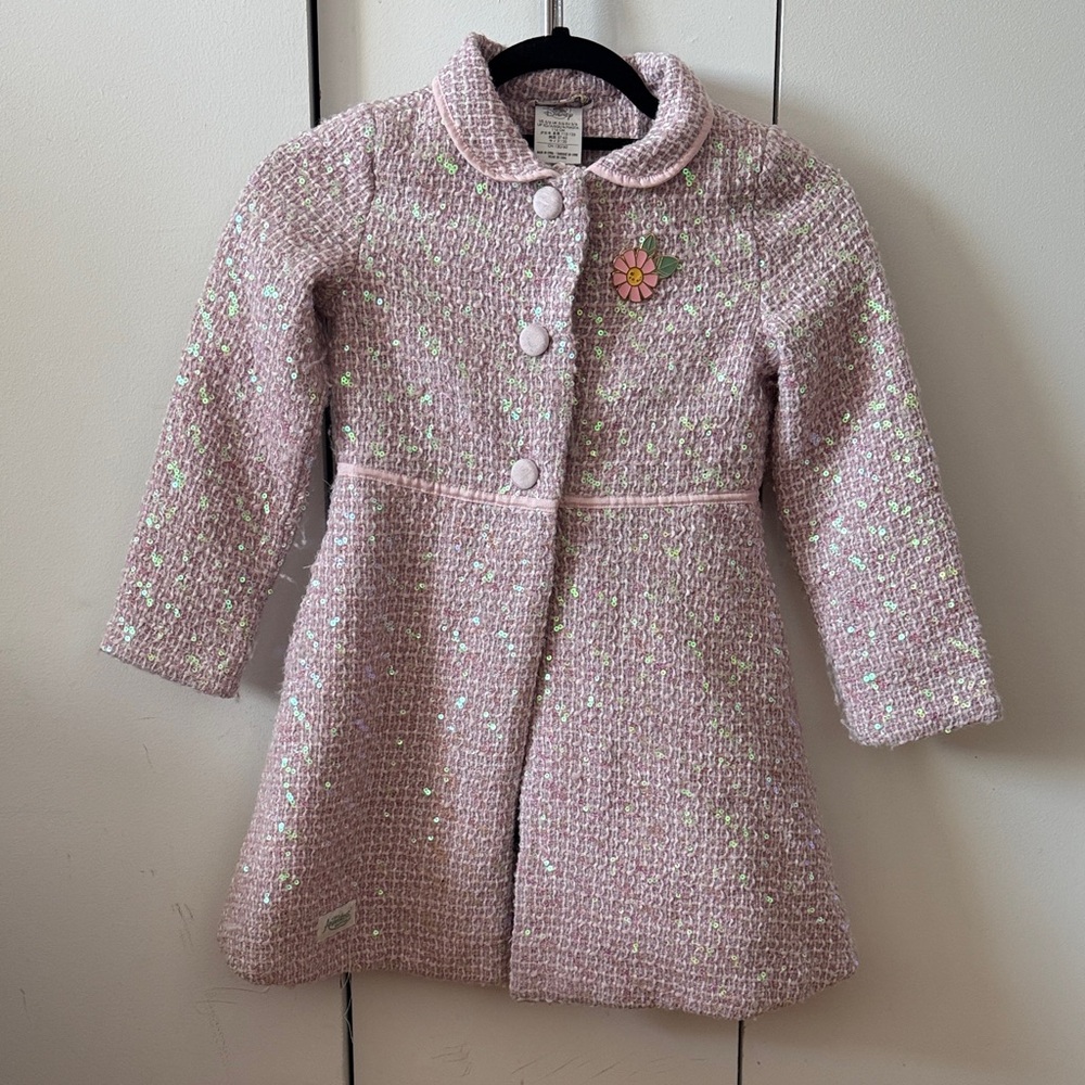 Disney Pink Glitter Kids Pea Coat
